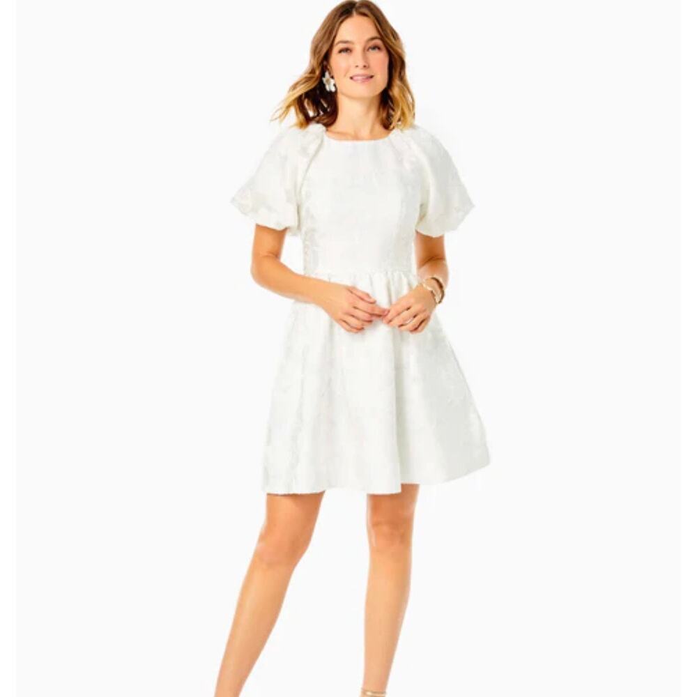 LILLY PULITZER Knoxlie Silk Floral Mini Dress White 0